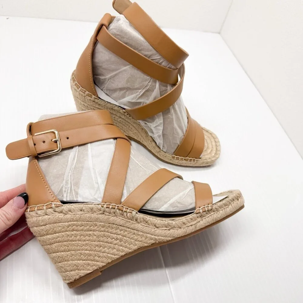 Vince Camuto Mesteria Espadrille Wedge Sandals Strappy Ankle 6M Summer Boho Chic
